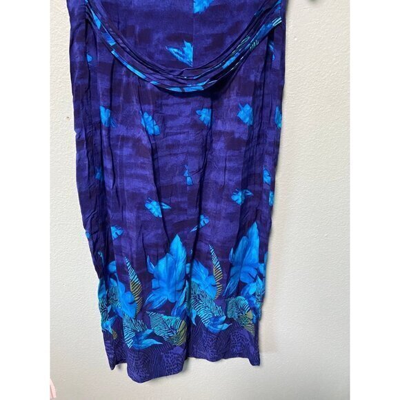 Vintage Dress Barn Women's Blue Floral Dress Size 12 - Picture 7 of 9